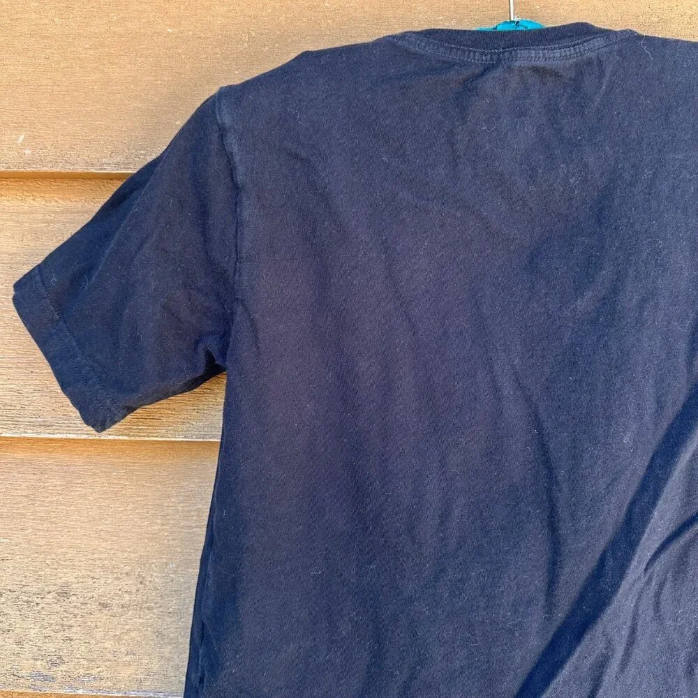 Black Boys M (8) T-Shirt With Neon Green Glow-In-The-Dark Skull Graphic 100% Cot - Picture 9 of 12